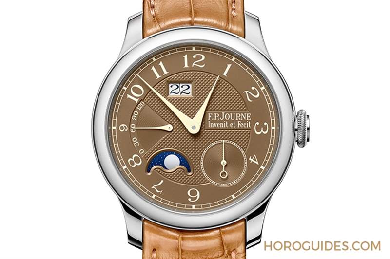 FPJOURNE - 日期窗、月相窗再大一点，FP JOURNE Octa Automatique Lune Havana雪茄面月相表改版再现