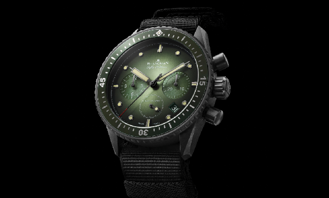 宝珀五十噚Bathyscaphe深潜器飞返计时腕表，绿色新装亮相！-复刻表