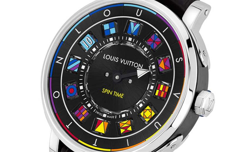 LV钢壳手表二连发招牌翻转数字方块创新吸睛银灰、彩色应百客-复刻表