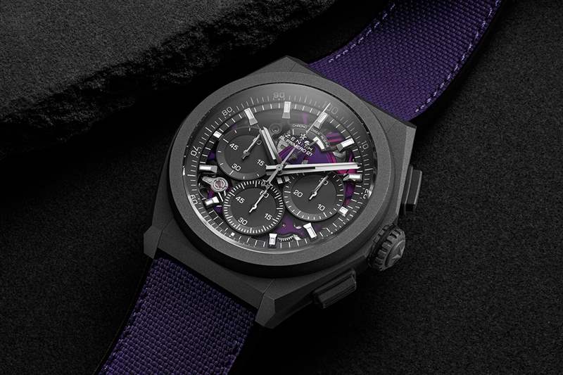 真力时镂空Defy 21‘紫外线’钛金属黑色腕表-复刻表