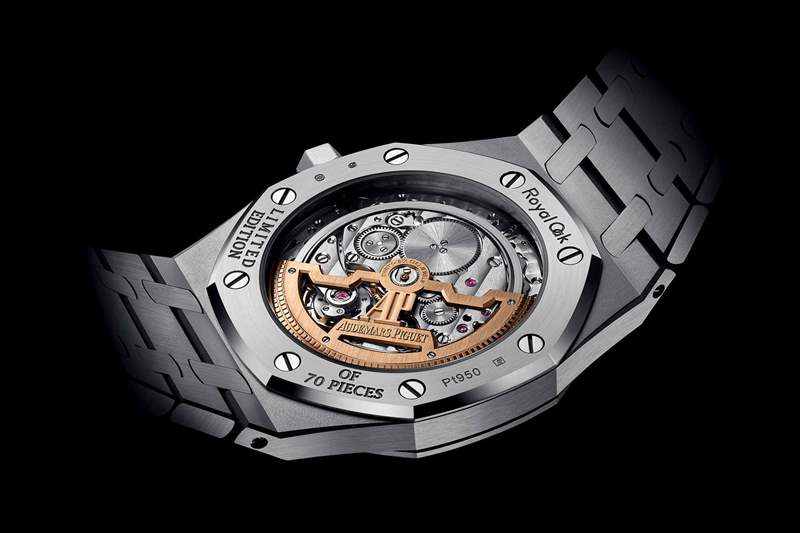 Audemars Piguet Royal Oak Jumbo 超薄铂金钻石时标 - 底盖