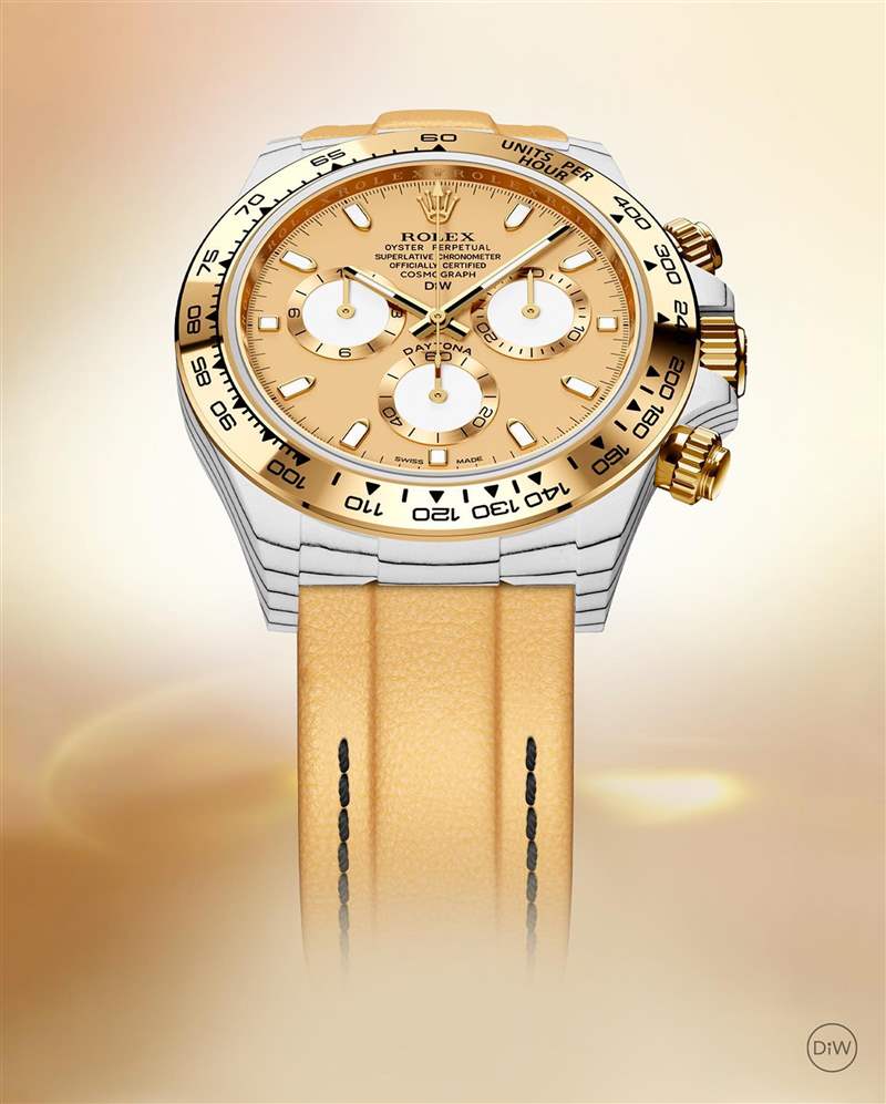 Rolex Daytona特殊黄金改装手表白色石英表壳自带间纹盛惠50万-复刻表