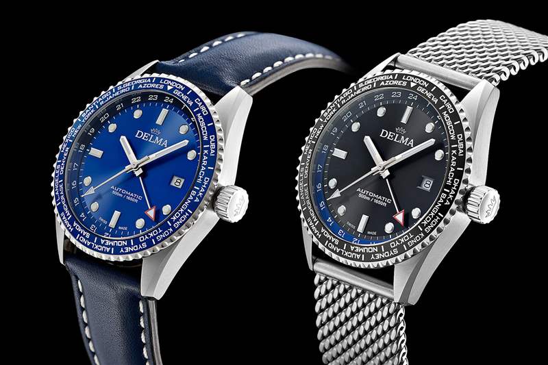南美小众品牌Delma潜水GMT蓝盘手表-复刻表