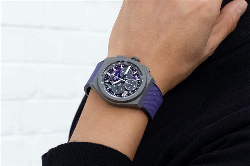 真力时镂空Defy 21‘紫外线’钛金属黑色腕表-复刻表