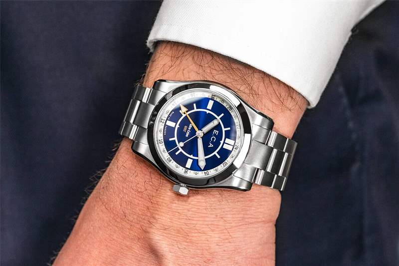 瑞典制表商ECAndersson小众品牌蓝面GMT手表-复刻表