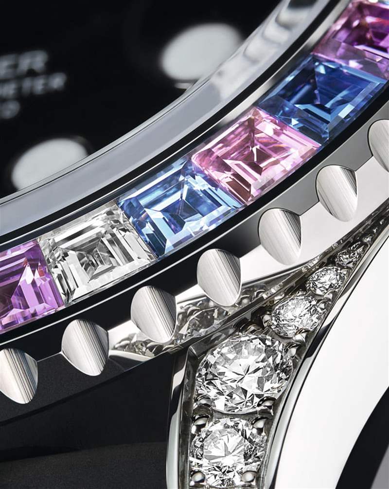 Rolex Yacht-Master彩虹圈手表表壳镶上彩色宝石、钻石低调奢华-复刻表