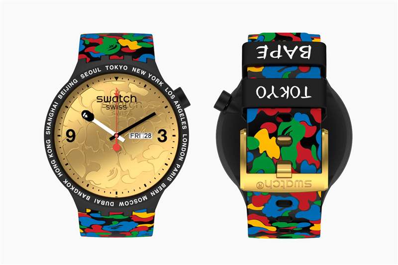 Swatch X Bape 东京黑色多迷彩