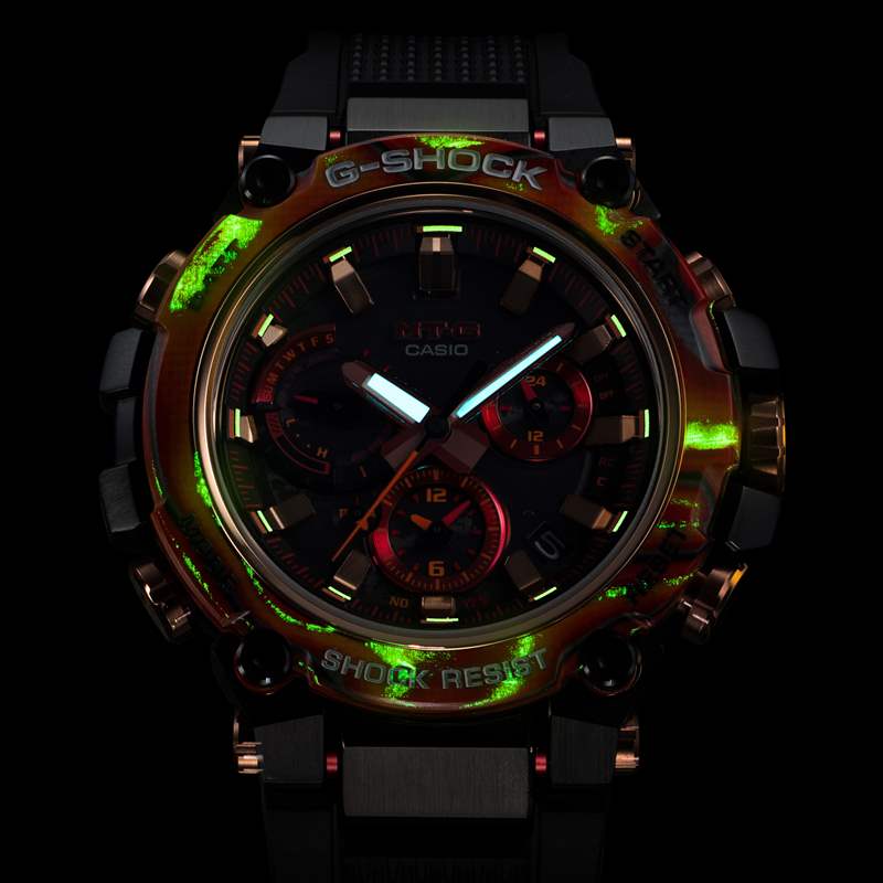 G-SHOCK B3000FR-1A 的夜光。