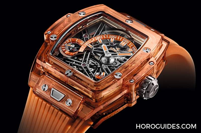 HUBLOT - 高透光冰橙色！ Hublot Spirit of Big Bang冰橙蓝宝石陀飞轮五日链腕表