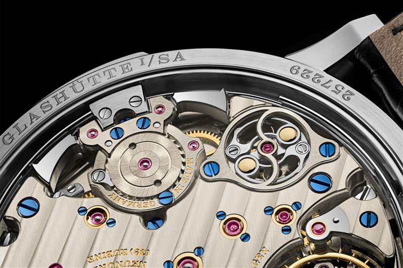 A. Lange & Söhne Richard Lange 三问表内部机芯的渲染图。