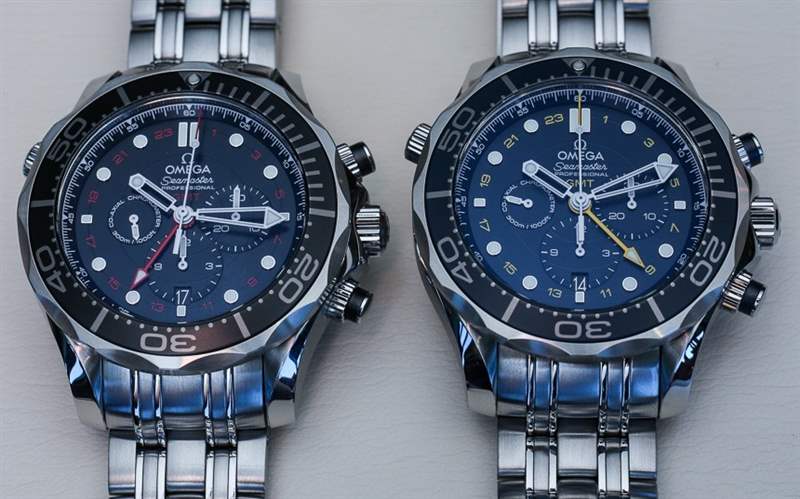 欧米茄海马系列300M计时码表GMT同轴腕表上手体验-复刻表