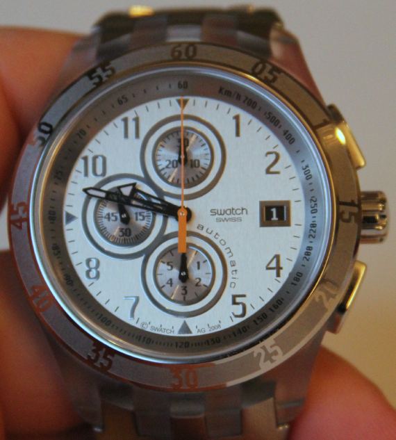 斯沃琪全银自动计时手表-复刻表