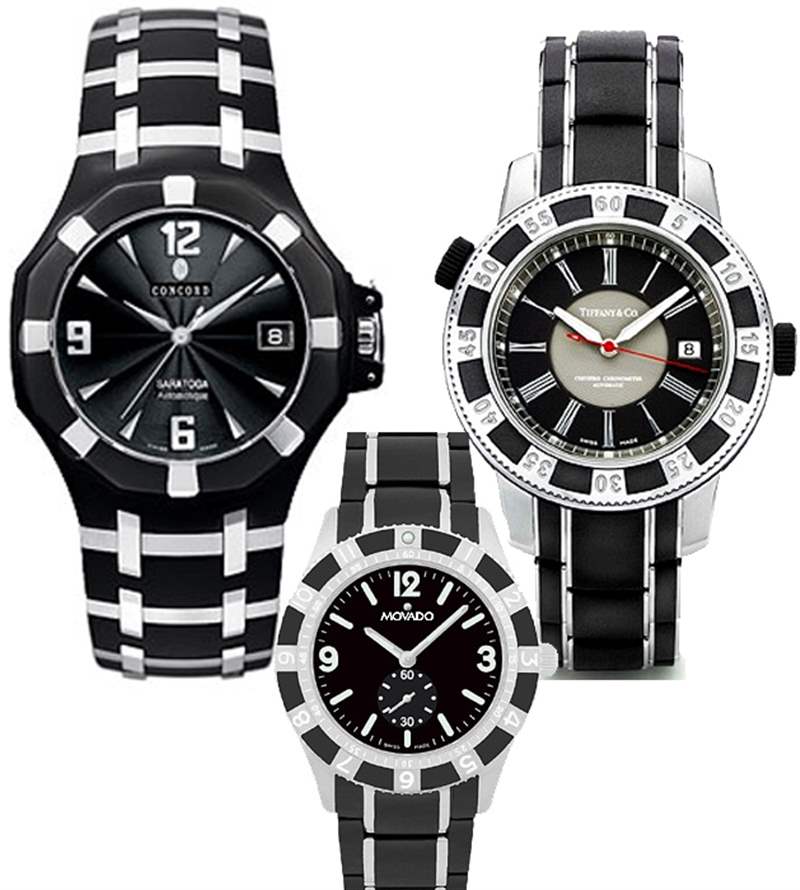 黑白撞色对比鲜明的迷人手表-复刻表