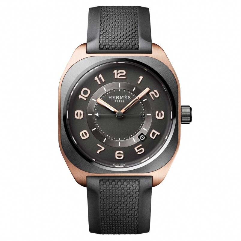 Hermès H08腕表|玫瑰金配钛金属交织出现代低调奢华风格-复刻表