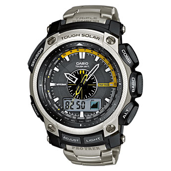 卡西欧探路者四分之一黄PAW-5000手表-复刻表