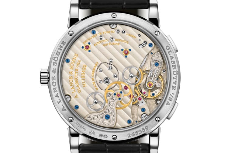朗格Lange 1 Time Zone两地时间手表新增专卖店限定铂金银灰面-复刻表