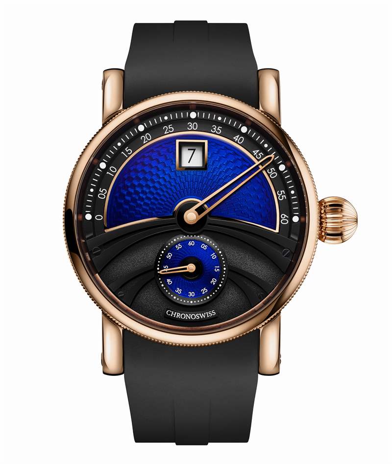 Chronoswiss推出Delphis Oracle数字跳时腕表:蓝色珐琅与玑镂工艺-复刻表