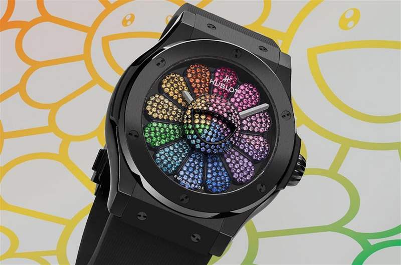 需要集齊了12件NFT才能入手的Classic Fusion Rainbow錶款(圖片來源:Hublot) Hublot再联乘村上隆独一无二微笑之花震撼作-复刻表