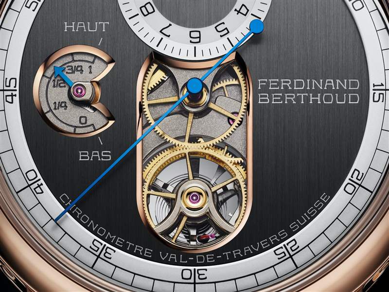 Chronomètre FB 2T精密時計系列,型號FB 2T.2-1(18K玫瑰金款搭配鍍釕緞面錶盤)(圖片來源:Chronométrie Ferdinand Berthoud) 日内瓦钟表大赏得主Chronomètre FB 1时隔八年限量38枚最终版本-复刻表