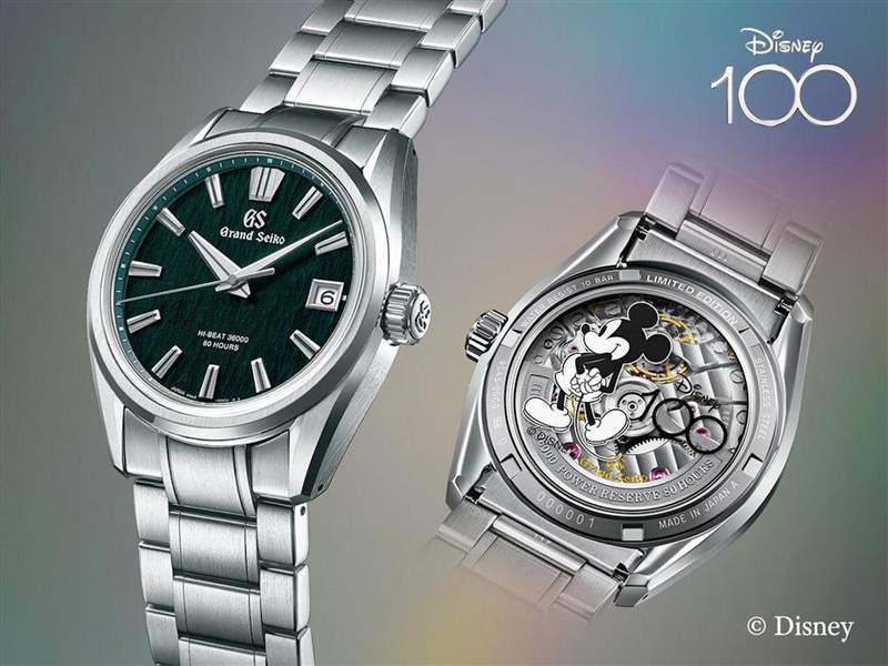 2023年为Disney迪士尼的100周年里程碑,GRAND SEIKO特别推出一款以SLGH011为基础、限量100只的纪念表。 (GRAND SEIKO) GRAND SEIKO迪士尼100周年纪念表透明底盖印黑白米奇限量100只-复刻表