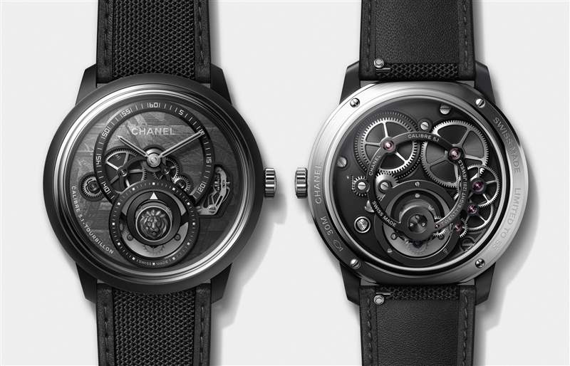 Chanel香奈儿新品亮点:Monsieur de Chanel陨石盘陀飞轮,J12 Cybernetic黑白像素-复刻表