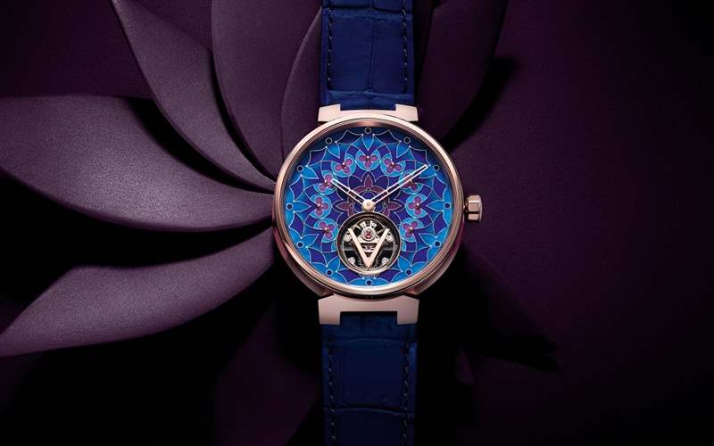 Louis Vuitton推出Tambour Moon Flying Tourbillon Kaleidoscope飞行陀飞轮腕表：珐琅万花筒-复刻表