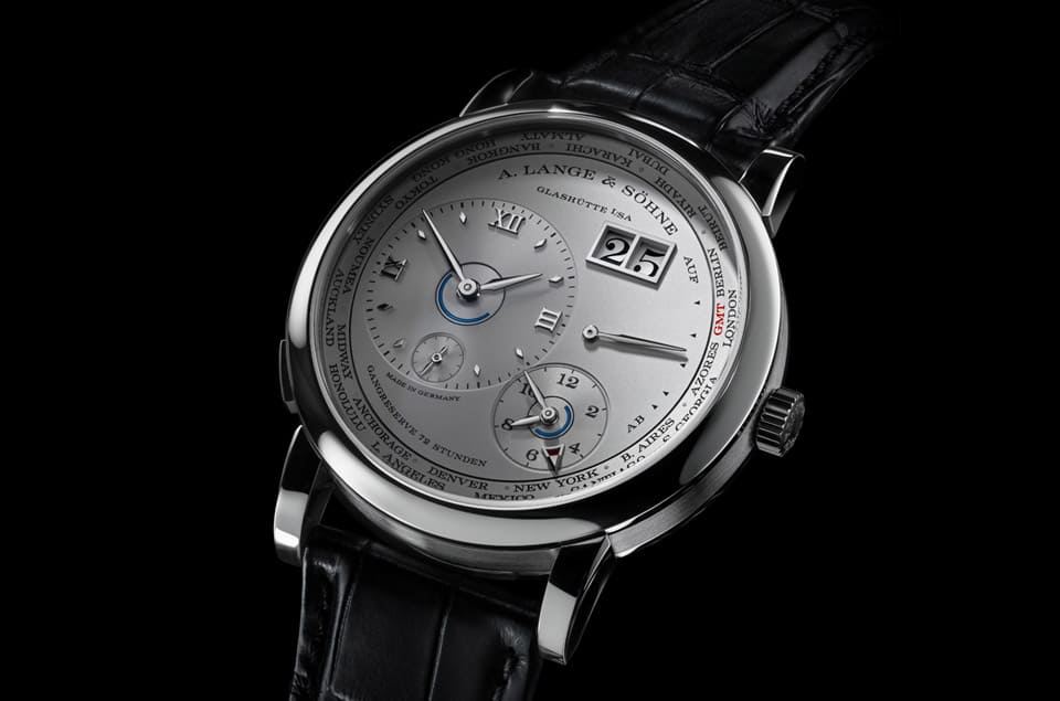 朗格Lange 1 Time Zone两地时间手表新增专卖店限定铂金银灰面-复刻表