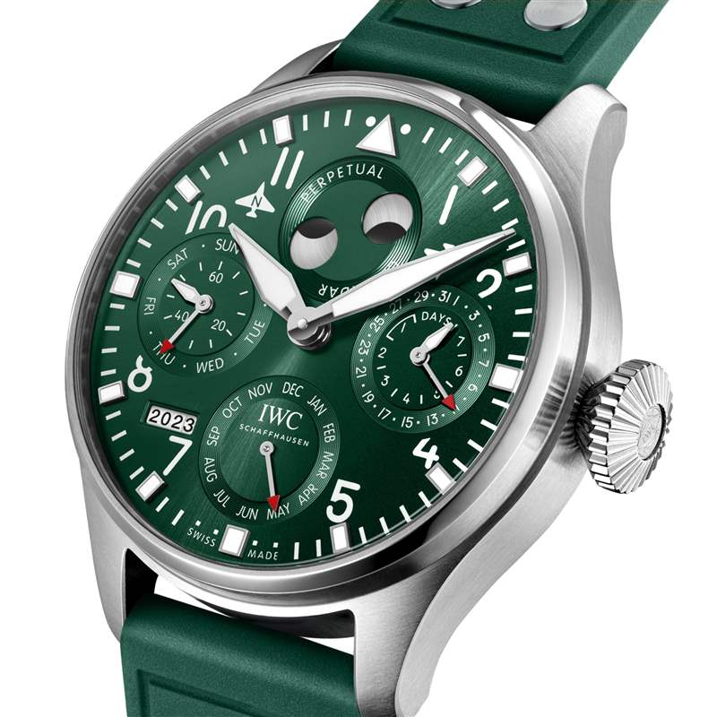 万国推出Big Pilot Perpetual Calendar Green绿色表盘万年历腕表-复刻表