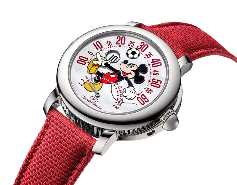 Gerald Genta推出Arena Bi-Retrograde Mickey Mouse数字跳时双逆跳腕表:米老鼠踢足球 Gerald Genta推出Arena Bi-Retrograde Mickey Mouse数字跳时双逆跳腕表:米老鼠踢足球-复刻表