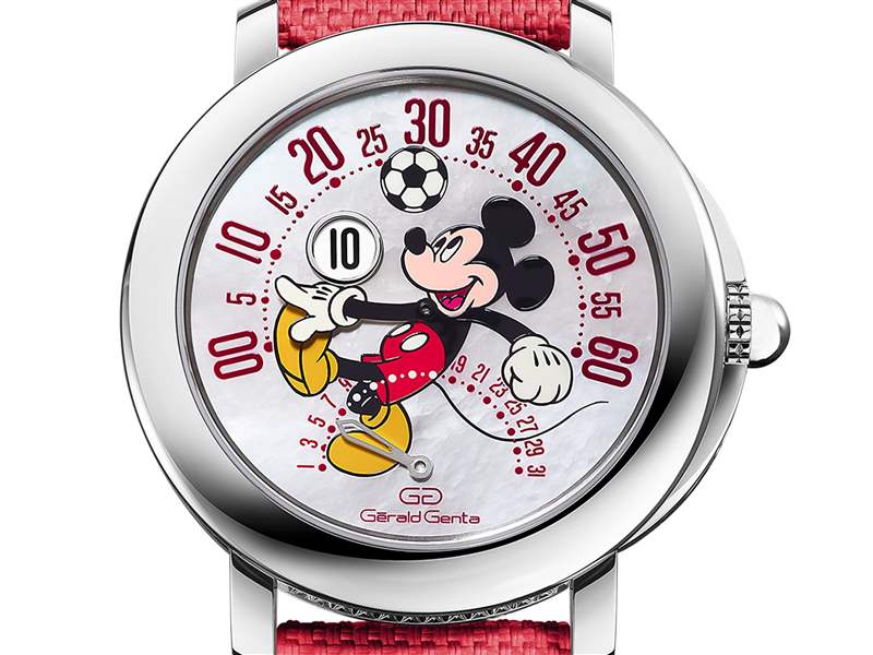Gerald Genta推出Arena Bi-Retrograde Mickey Mouse数字跳时双逆跳腕表:米老鼠踢足球 Gerald Genta推出Arena Bi-Retrograde Mickey Mouse数字跳时双逆跳腕表:米老鼠踢足球-复刻表