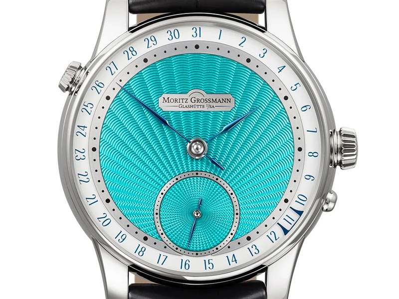 Moritz Grossmann推出Date Turquoise小三针日历腕表：绿松石色玑镂纹表盘-复刻表