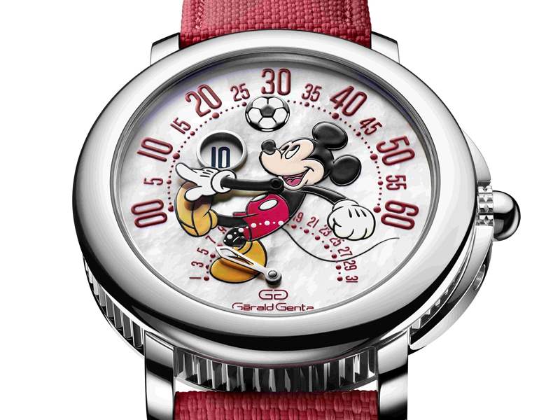 Gerald Genta推出Arena Bi-Retrograde Mickey Mouse数字跳时双逆跳腕表:米老鼠踢足球 Gerald Genta推出Arena Bi-Retrograde Mickey Mouse数字跳时双逆跳腕表:米老鼠踢足球-复刻表