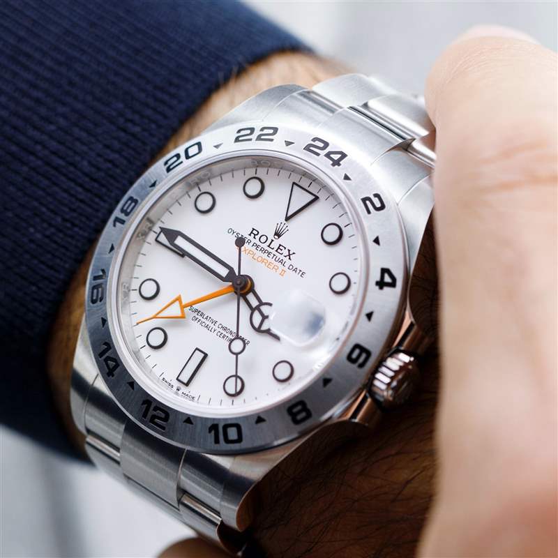 ROLEX Explorer II手表最新行情劳力士探二黑、白面溢价相差4%-复刻表