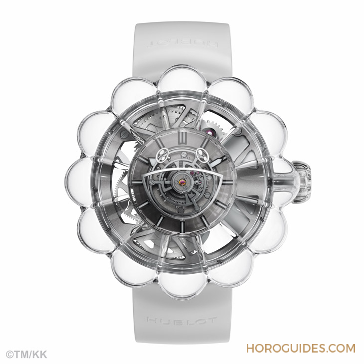 12办花型透明蓝宝石表壳!村上隆微笑小花仙气爆棚了|Hublot MP-15村上隆蓝宝石陀飞轮腕表-复刻表