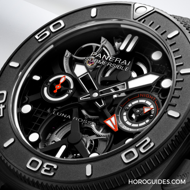 OFFICINE PANERAI - PANERAI首次采Carbotech打造陀飞轮表款｜体验版Submersible Tourbillon GMT Luna Rossa-PAM01405