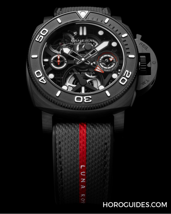 OFFICINE PANERAI - PANERAI首次采Carbotech打造陀飞轮表款｜体验版Submersible Tourbillon GMT Luna Rossa-PAM01405