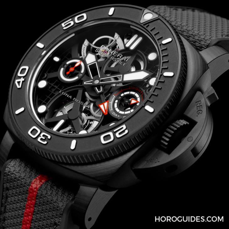 OFFICINE PANERAI - PANERAI首次采Carbotech打造陀飞轮表款｜体验版Submersible Tourbillon GMT Luna Rossa-PAM01405