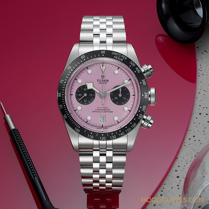 颠覆传统的粉红熊猫!帝舵表TUDOR发表Black Bay Chrono 'Pink'粉红表盘计时码表-复刻表