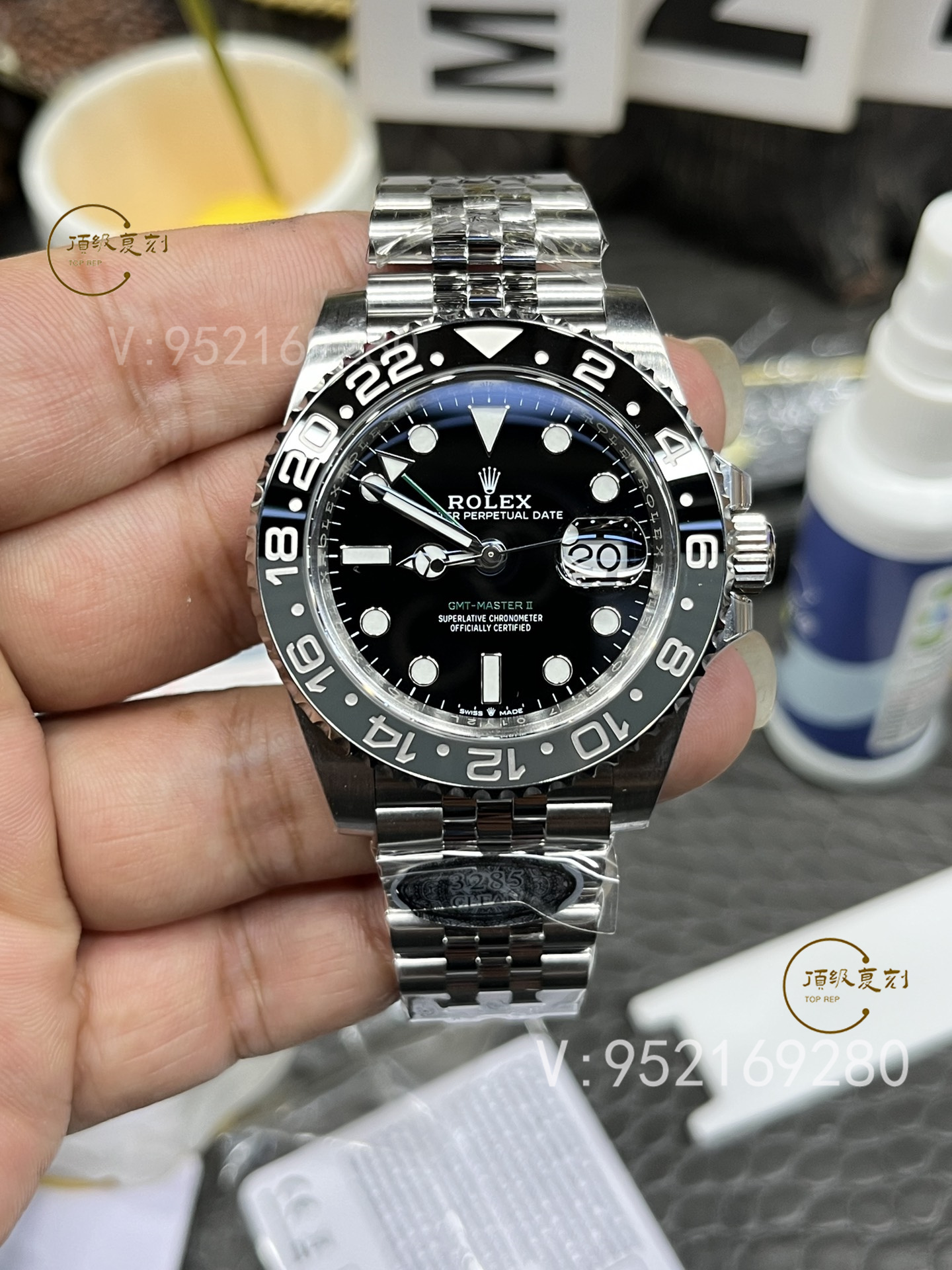 C厂Clean厂劳力士格林尼治黑灰皮蛋圈GMT小绿针腕表详细评测-复刻表
