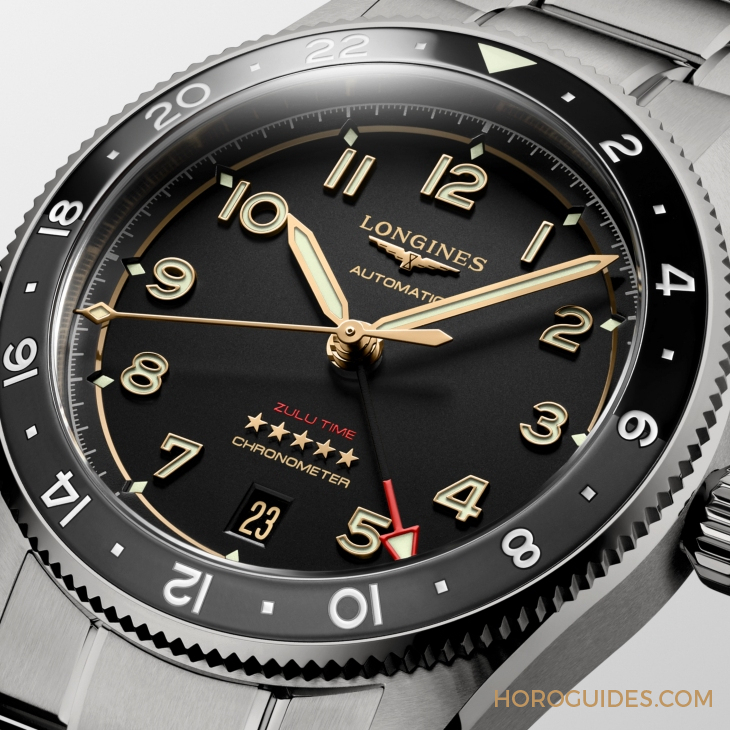 LONGINES Spirit再掀热潮! Spirit Zulu Time钛金属腕表与计时秒表间金新色登场-复刻表