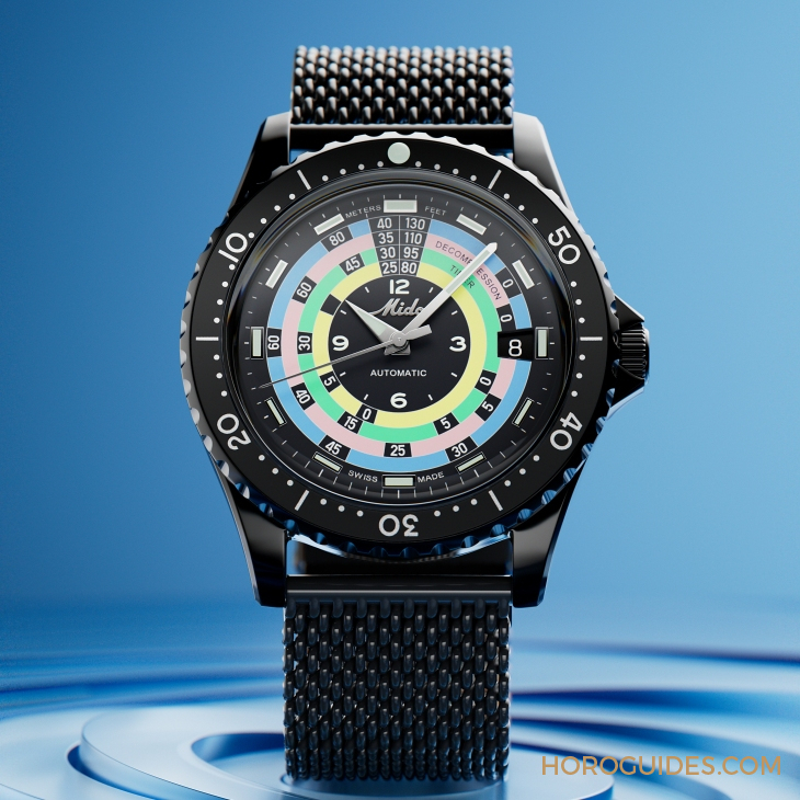 MIDO - OCEAN STAR - M026.807.33.051.00 - 漆黑中的复古「彩虹圈」！ MIDO再度推出Ocean Star Decompression Timer 1961复刻限量版